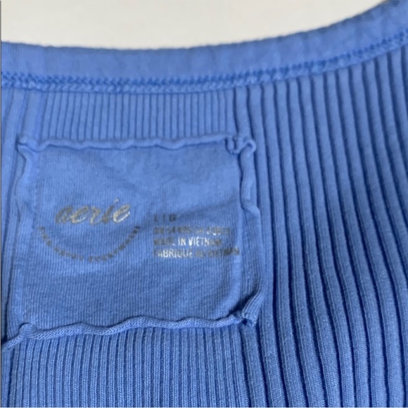 Aerie Blue and Burgundy Ribbed Racerback Tank Tops sz L (lot of 2) - Picture 3 of 6